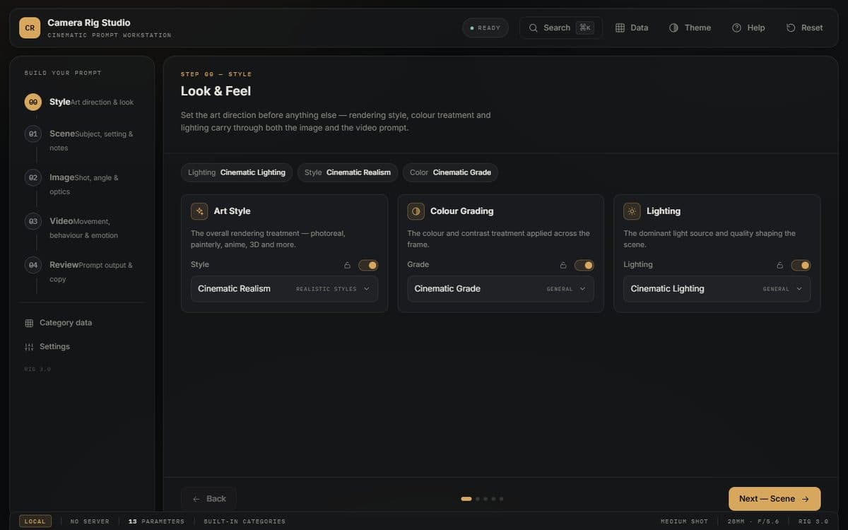 Screenshot of Camera Rig Studio