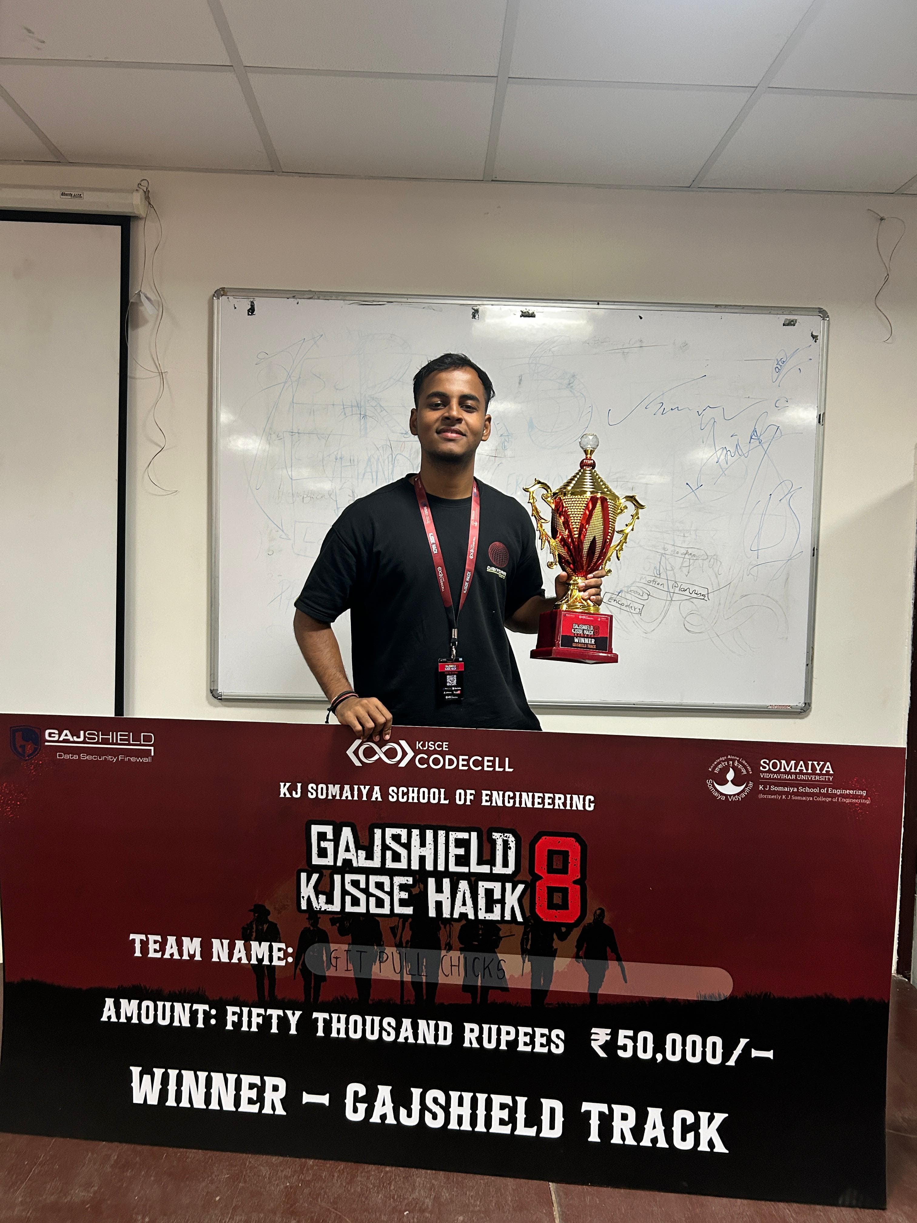 1st Position at Gajshield KJSCE Hack 8