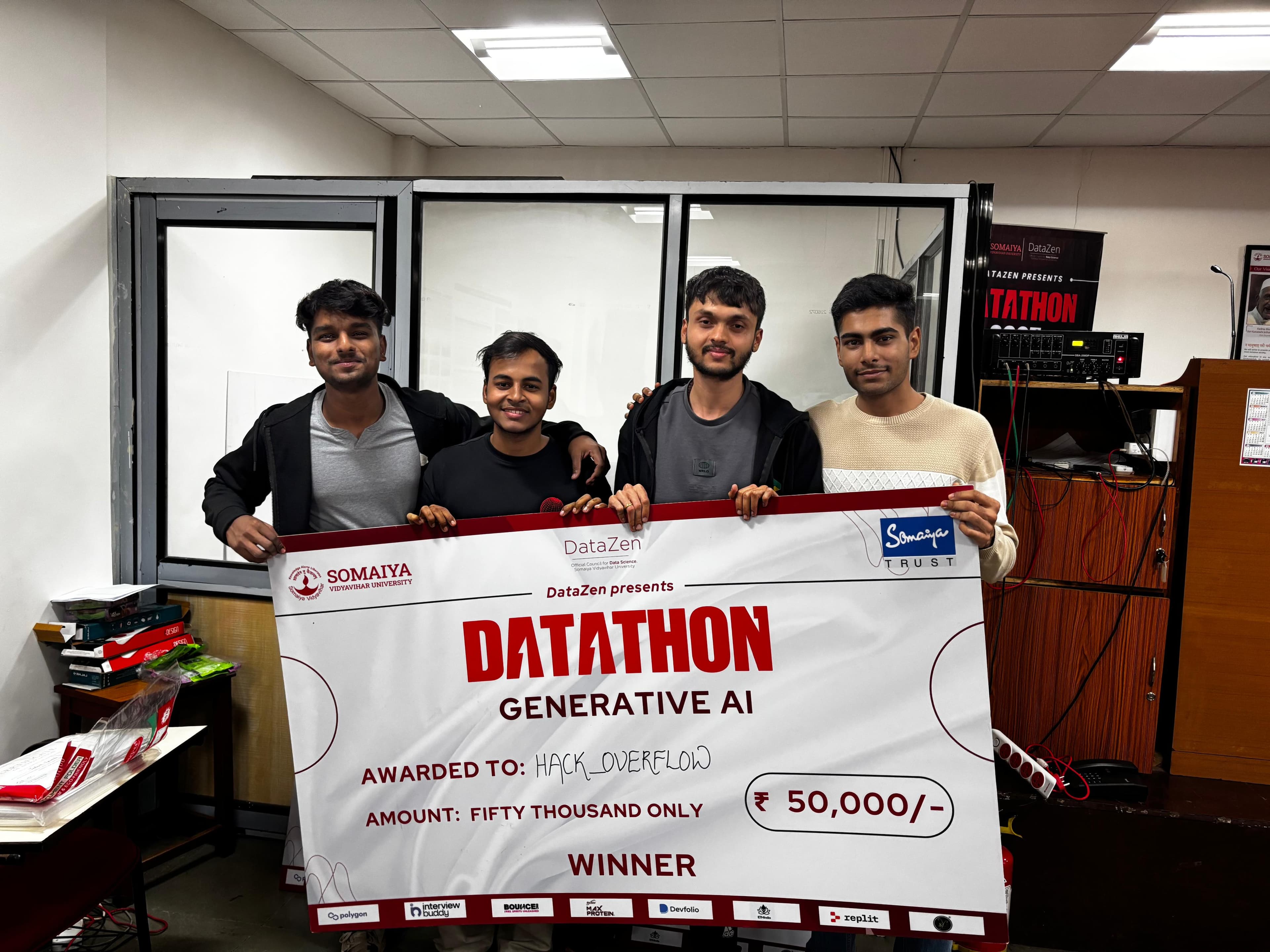 1st Position at Datathon KJSCE Hack 8