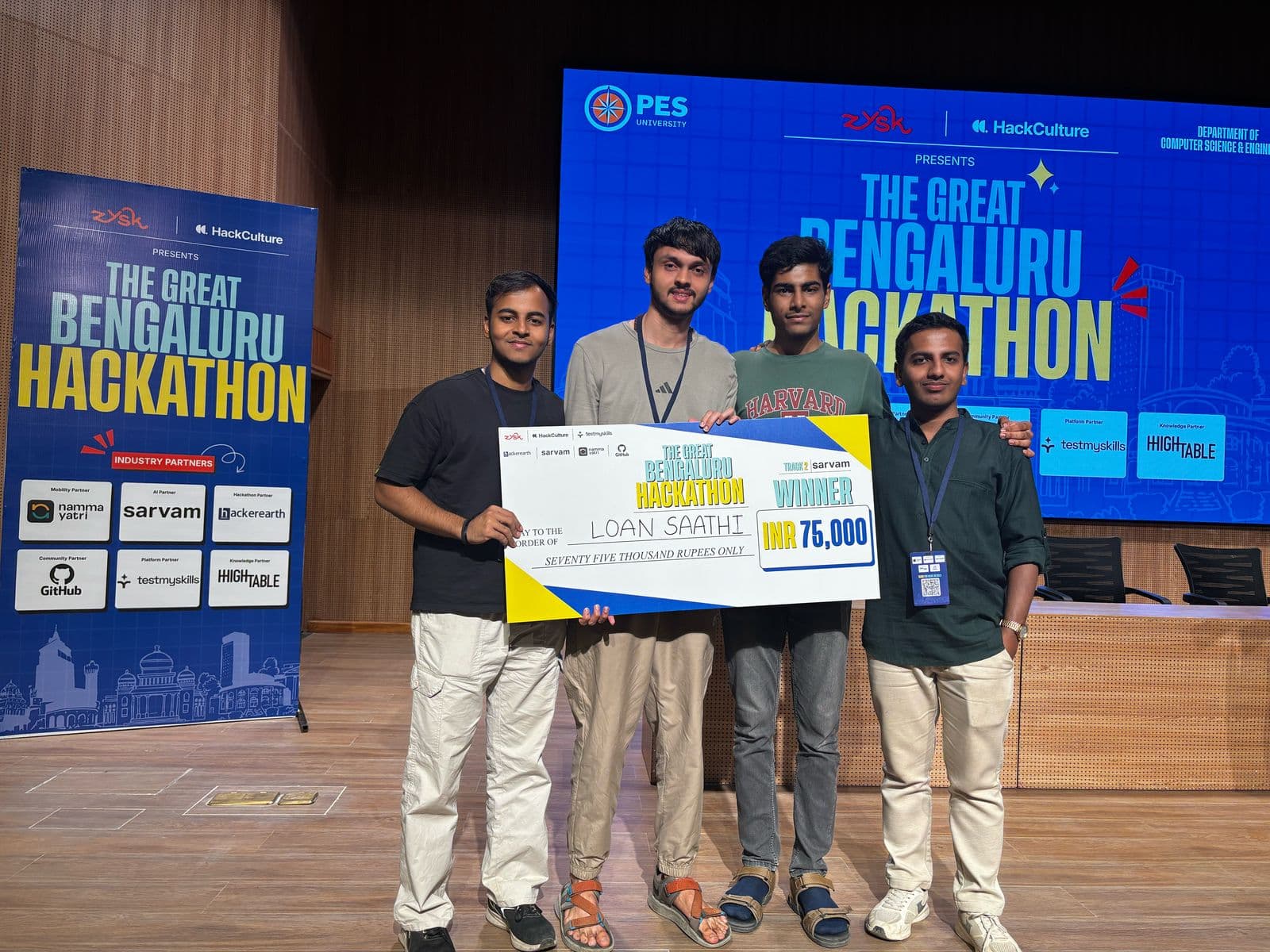 1st Position at The Great Bengaluru Hackathon