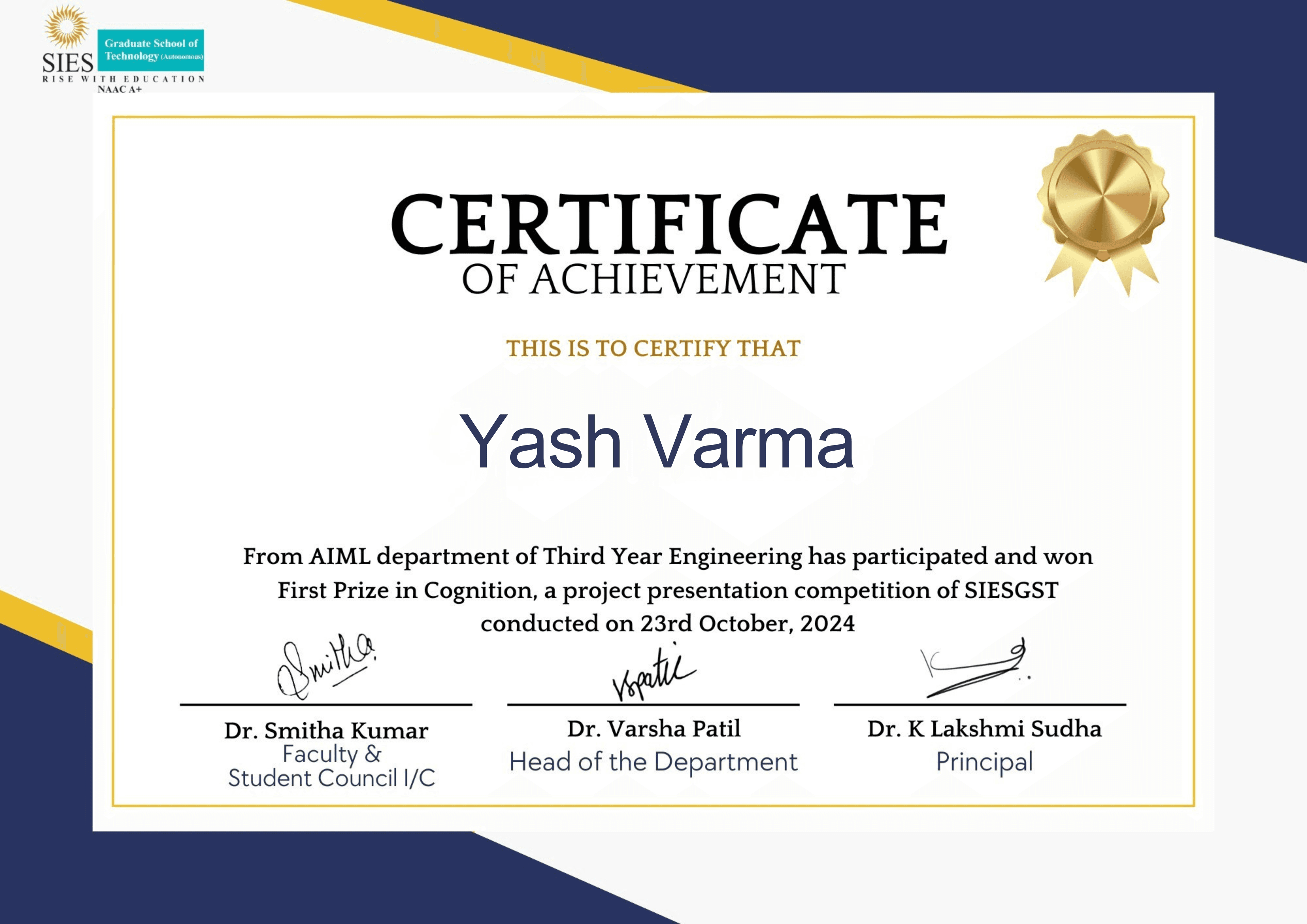 Winner - Cognition, SIES GST